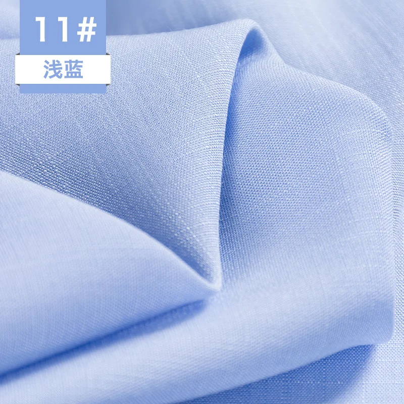 Плотная ткань из бамбукового волокна, хлопок, лен, одежда для самостоятельного шитья, ткань для дивана, платье, футболка, одноцветная китайская ветровая ткань 50*150 см - Цвет: sky blue