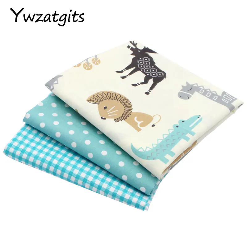 

ywzatgits 1piece Cartoon Twill Cotton Fabric Printed Patchwork DIY Kids Cloth Sewing Fat Quarters Materials YI0306