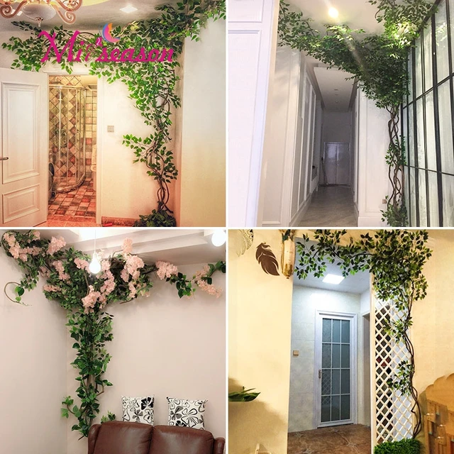 1 Set Green Eucalyptus Leaves Landscaping Indoor Living Room Wall 1 Set Green Eucalyptus Leaves Landscaping Indoor Living Room Wall Fake Flower Tree Rattan Vine Plant Decoration For Home