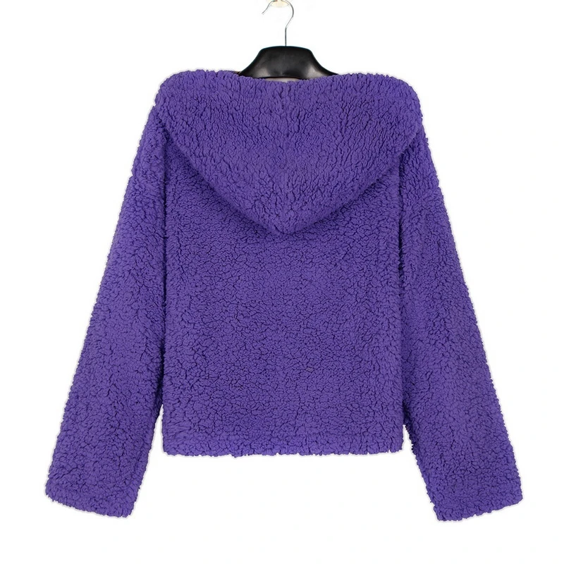 OEAK, Женская флисовая толстовка с пушистым мехом, толстовка, повседневный мягкий пуловер с капюшоном, женский осенне-зимний теплый джемпер, пальто, топы
