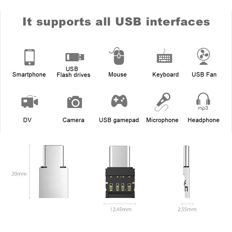 Переходник Mini OTG Micro USB Type C к разъему компактный портативный разъем сплиттер для