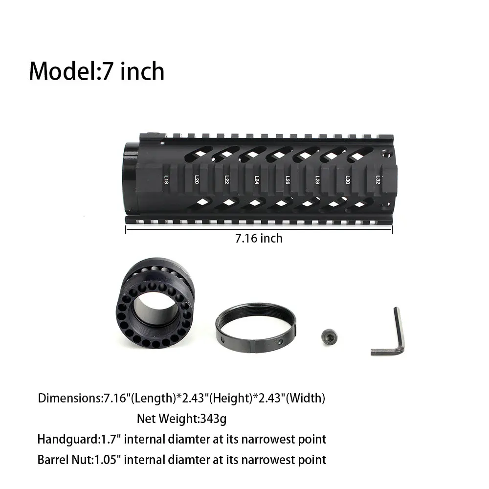 Тактический 4 &quot7&quot 9 &quot10&quot 12 &quot15&quot свободный поплавок Quad Picatinny Rail Handguard