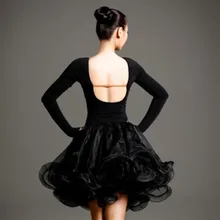 Flower fish tail Latin Dance costumes Modern Dance Dresses rhinestone rose/red/black Tango/samba/Rumba Competition Dress