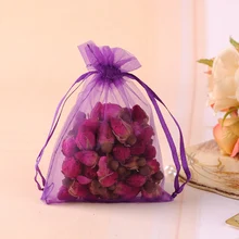 100 шт/партия 10*15 темно-фиолетовая сумка подарок Заводская Упаковка для подарков Bolsas Tul ювелирный Подарочный мешок сильный мешочек из прозрачной органзы