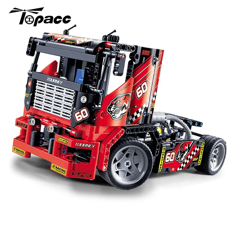 

3360 608pcs Race Truck Car 2 In 1 Transformable Compatible Technic Building Blocks Bricks Kids DIY Toys For Children Kids Gifts