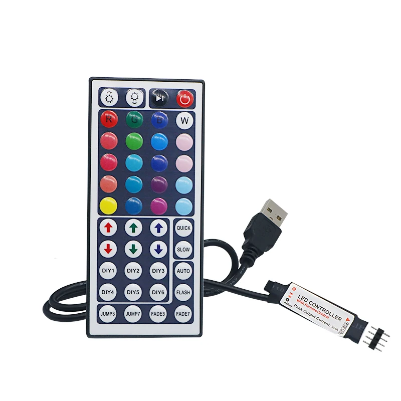 SZYOUMY USB RGB светодио дный контроллер DC 5 В 24 44 Ключи РФ Беспроводной мини-пульт дистанционного управления для 5050 3528 RGB светодиодные ленты lights
