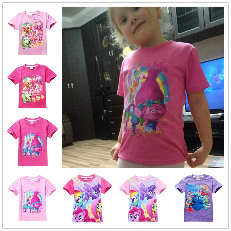 

Nununu kikikids 2017 Summer Baby Trolls Clothes boys T shirt Cartoon moana Tops Tees Children Clothes  Baby girls T-Shirs 4-10Y