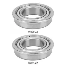 10Pcs/set F6800-ZZ/F6801-ZZ Flange Ball Bearing Deep Groove Double-sided Seal Flanged Pulley Wheel 30pcs lot f6900zz f6900 zz 10x22x6mm flange thin wall deep groove ball bearing