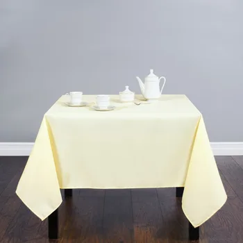 

HK DHL Stain Feel 70 inch/180cm Polyester Square Tablecloth Butter for Wedding, 5/Pack