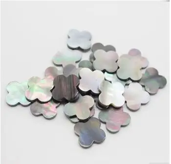 

15*15mm-25*25mm Four Leaf Clover Black Natural MOP Shell Slice