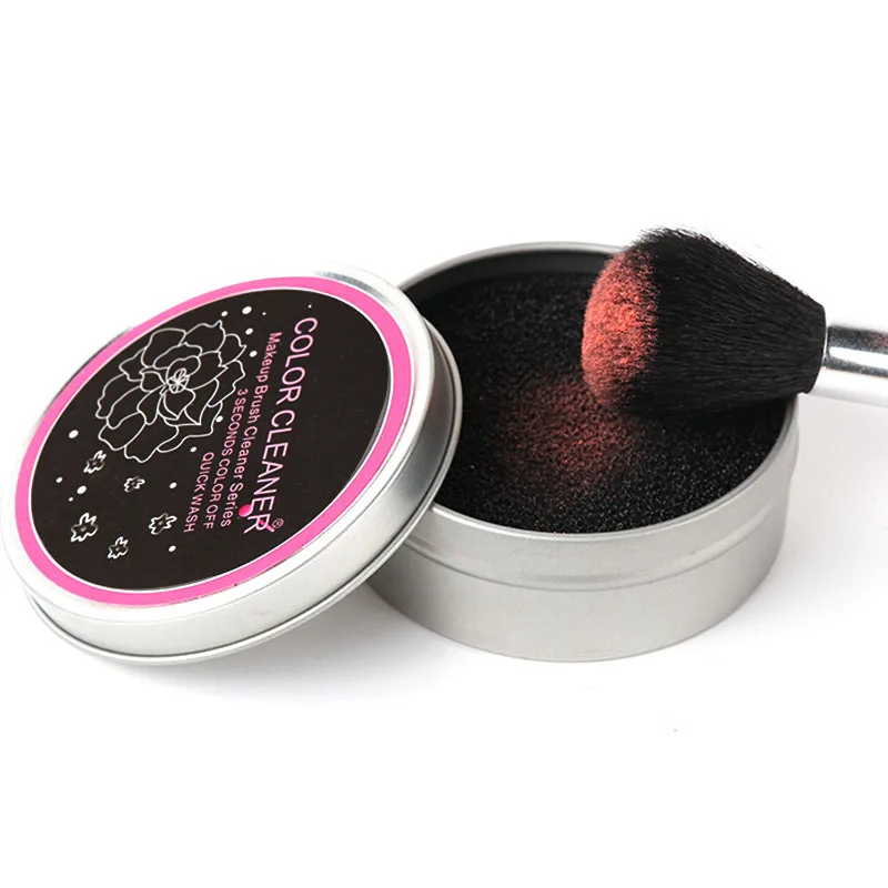

Hot Sale Color Off Makeup Brush Cleaner Sponge Remover Eye Shadow Blush Powder Dry Clean Box Brush Washing Scrubber Clean Kit
