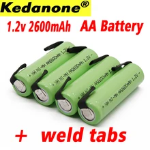 Ni-mh V 1.2 w akumulator AA 2600 mAh nimh cell green case z wkładkami spawalniczymi do golarki elektrycznej Philips toot