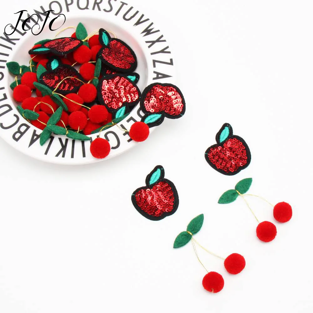 

JOJO BOWS 10pcs Sequin Felt Patches For Needlework Fruit Pattern Accessories For Crafts Apparel Sewing Patchwork Decoar Material