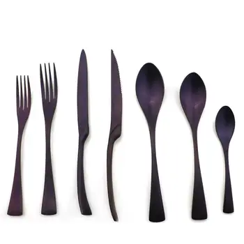 

21pieces New Stainless Steel Golden Cutlery Set Dinnerware Tableware Dinner Knife Fork Foods Tools Kitchen Accessories