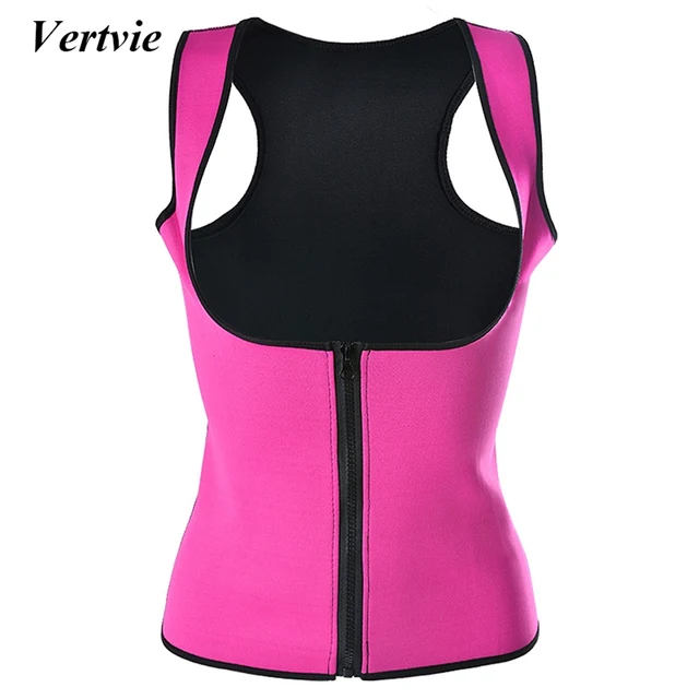 Vertvie Women Vest Neoprene Corset Corpete Zipper Hot Shaper Body Waist Support Workout Sauna Suit Waist Cincher Trainer
