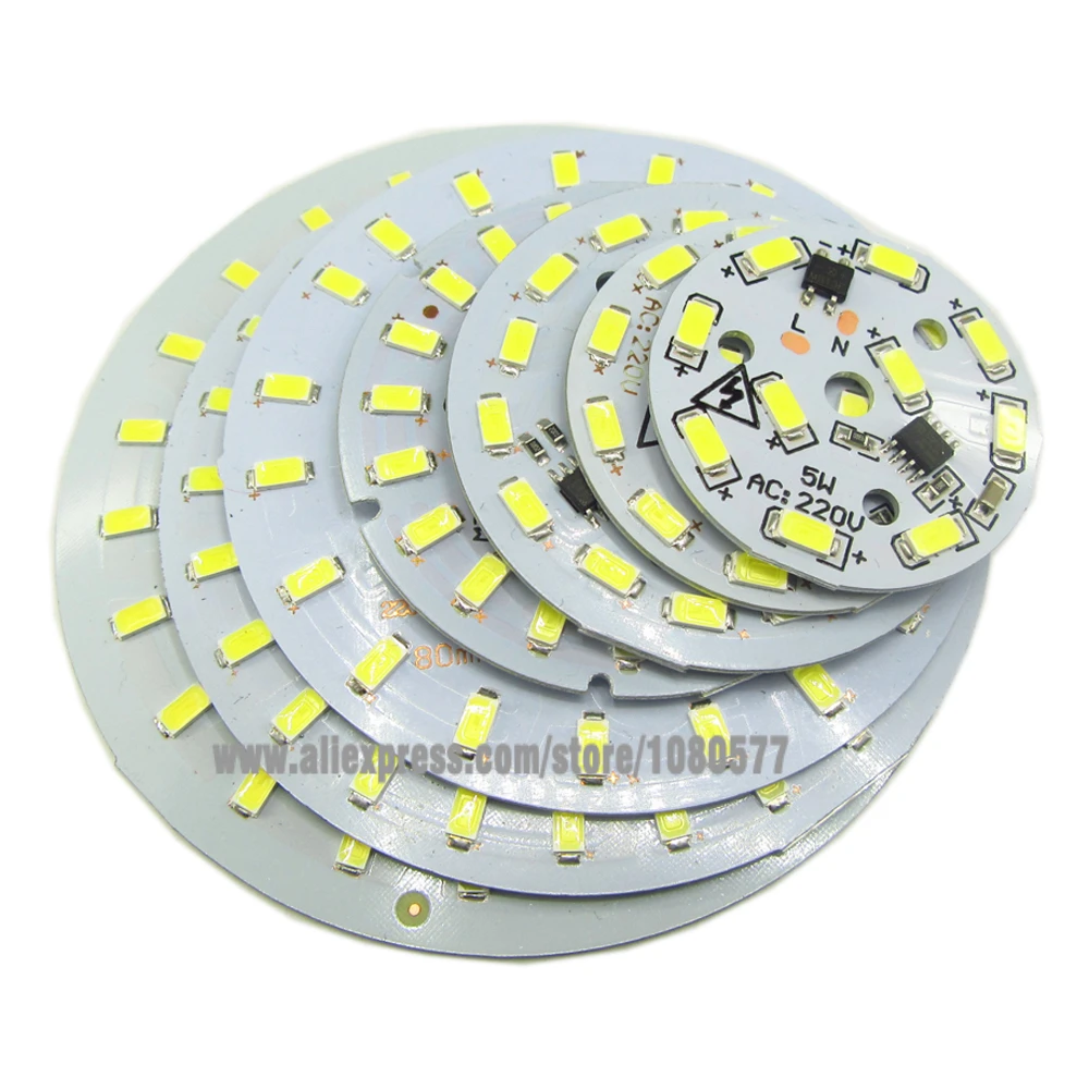 도매 50 pcs 220 v led 플레이트 3 w 5 w 7 w 9 w 12 w 15 w 18 w 24 w 스마트 ic 드라이버 5730 smd 콜드 화이트/따뜻한 화이트 알루미늄 pcb