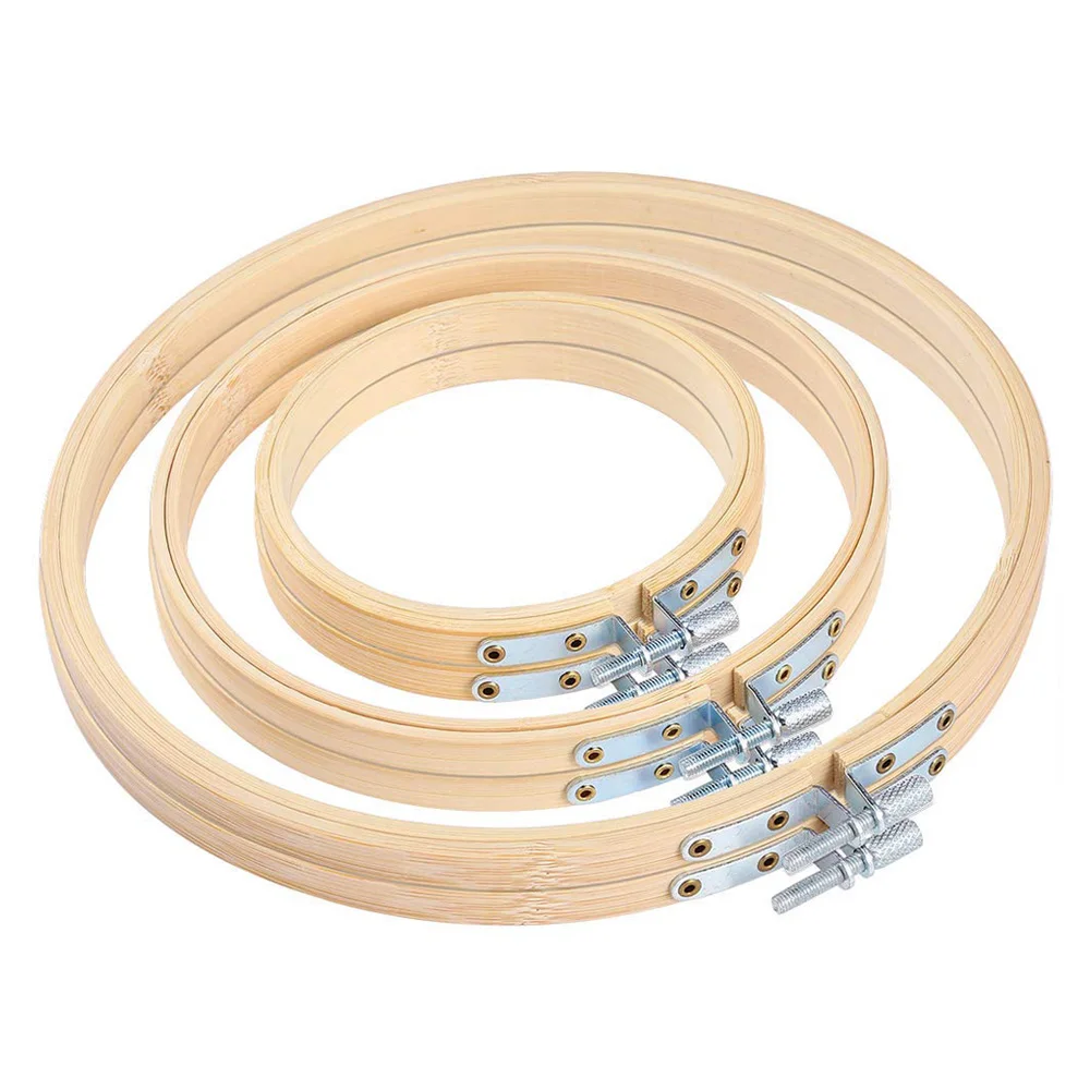 3 sizes 6 pieces embroidery hoop set bamboo circle embroidery cross