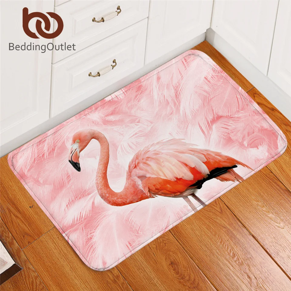 BeddingOutlet ковер с фламинго 3D Животные Искусственный розовый меховой мягкий для