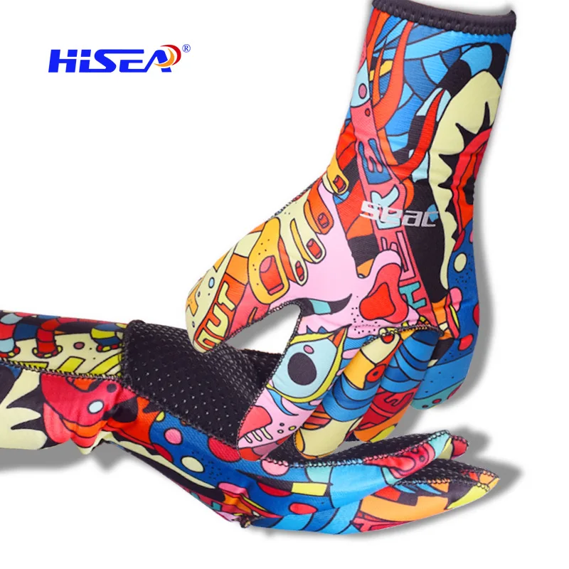 

Hisea 3mm neoprene swimming diving gloves stick anti-slip cold keep warm diving gloves anti-scratch fishing scuba diving glove