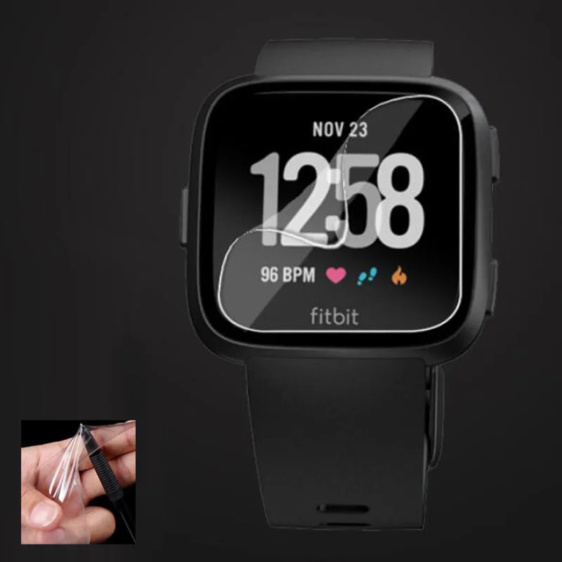 

5pcs Soft TPU Clear Protective Film Guard For Fitbit Versa / Versa Lite Smart Watch Full Screen Protector Cover (Not Glass)