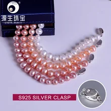 YS 8-9 мм пресноводный жемчуг 925 стерлингового серебра браслеты изысканные ювелирные изделия для женщин