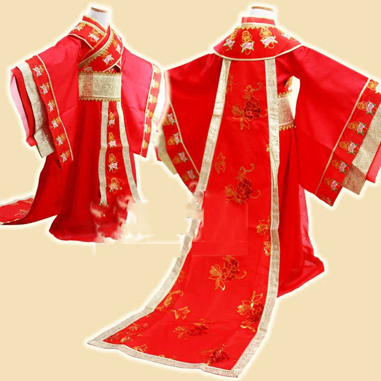 

3 Designs Little Girl Red Tang Dynasty Empress Dance Costume Princess Hanfu Children's Day Stage Performance Cosplay