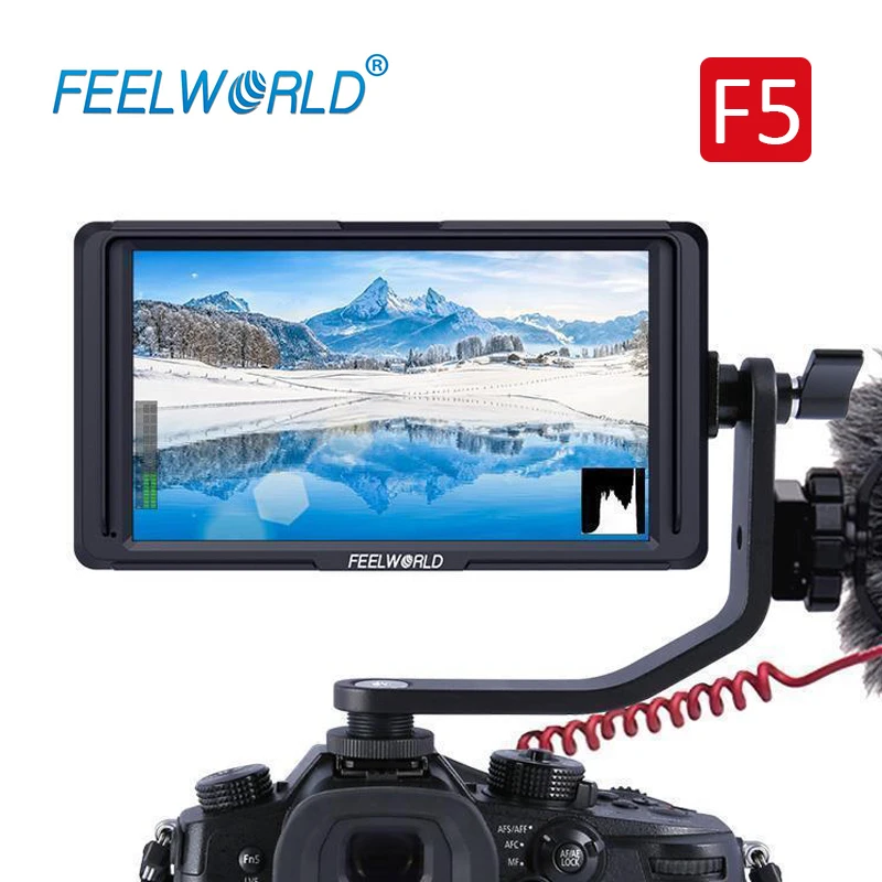 

FEELWORLD F5 5 Inch DSLR Camera Field Monitor IPS Full HD 1920x1080 Support 4K HDMI Input Output Tilt Arm Power Output