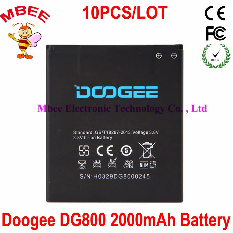 10PCS/LOT Original 2000mAh Doogee DG800 Battery Batterie Bateria Batterij Accumulator AKKU PIL Cell Phone | Мобильные телефоны и