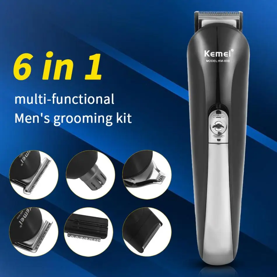 KEMEI 6 в 1 Перезаряжаемые бритвы Набор борода бритва нос ухо машинка для стрижки волос триммер ЕС Plug 100 V-240 V