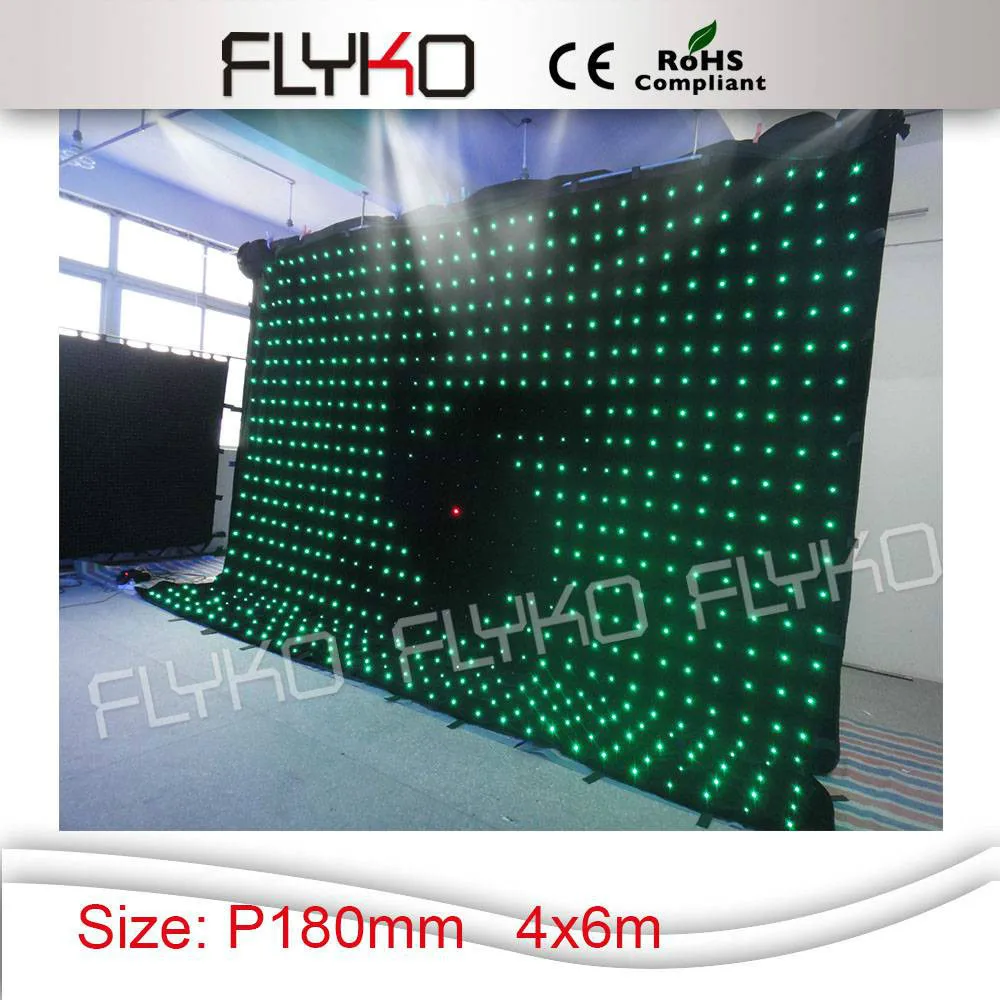 P18 4x6m led curtain display screen stage background video wall screen