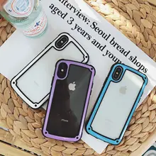 

New Case Cover For iPhone 8 Plus Clear Simple Shockproof TPU+PC Frame Protective Back Shell Cover for iPhone 6 6S 7 X