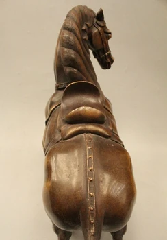 

15" China Chinese Folk Bronze Zodiac Year Running Horse Success Statue Sculpture