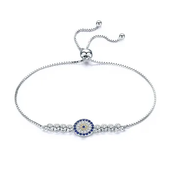 

ZMZY Rhinestone Bracelets for Women 925 Sterling Silver Bracelet CZ Crystal Boho Charm Girls Jewelry Thin Wedding Love Gift