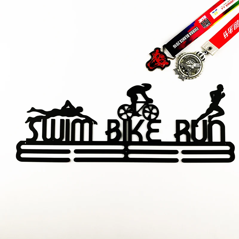 Медаль для триатлона вешалка для спортивных медалей стойка медаль держатель для плавания, велосипеда, бег держать 48 медалей