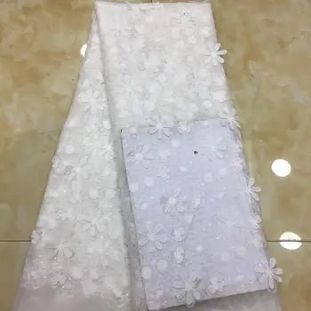 

Madison Nigerian Lace Fabrics 2019 High Quality African Lace Fabric Wedding French Tulle Lace With Sequins For Dress