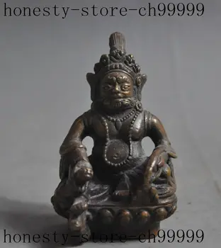 

Crafts statue Tibet Buddhism Temple Bronze Mouse Yellow Jambhala Wealth God Buddha Statue