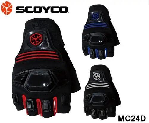 

High Protective Brand Scoyco MC24D Motorcycle Half Finger Glove Rubber Shell Racing Gloves Summer Motobike Guantes