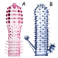 1 PC G Spot Stimulation Condom Penis Extensions Sleeve Cock Ring Penis Delay Extender Sex Products Erotic toys For Men