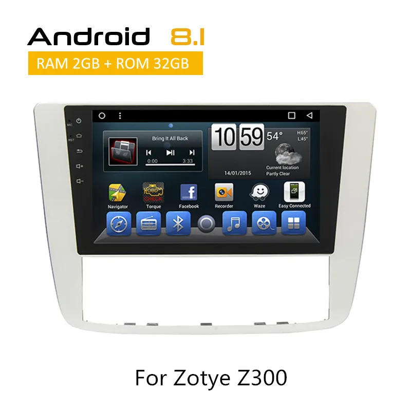 

Double Din For Zotye Z300 Android Head Unit With GPS Navigation Car Stereo Auto Radio AUX bluetooth TPMS SWC Rear View Camera