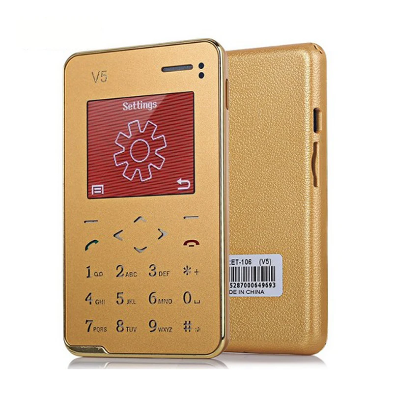 Multifunctional AEKU V5 6.9 mm Ultra Thin Card Phone Touch Keyboard Quad Band Multi languages Pocket Cell Phone PK AEKU M5
