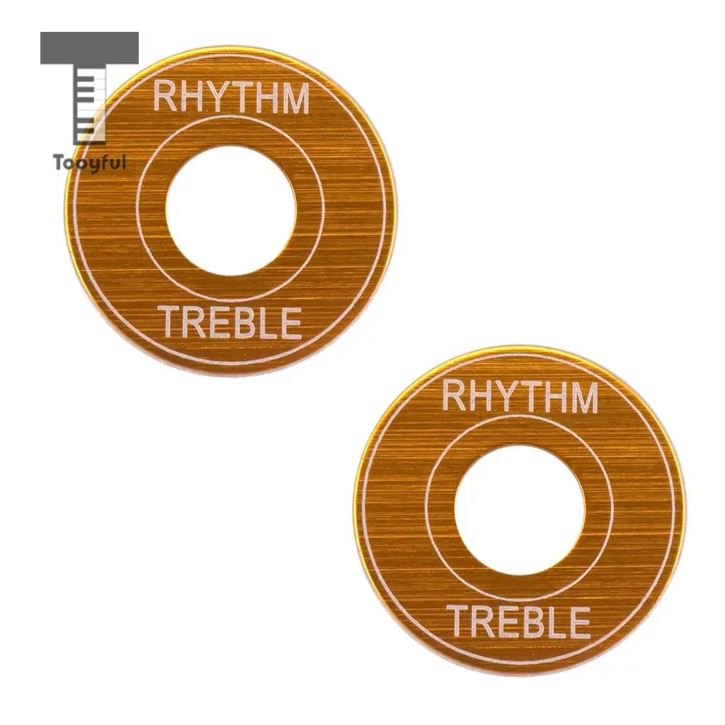 Tooyful Pack of 2 Guitar Toggle Switch Plates Washers Rythm Treble Rings DIY for LP Electric Guitar Replacement Parts