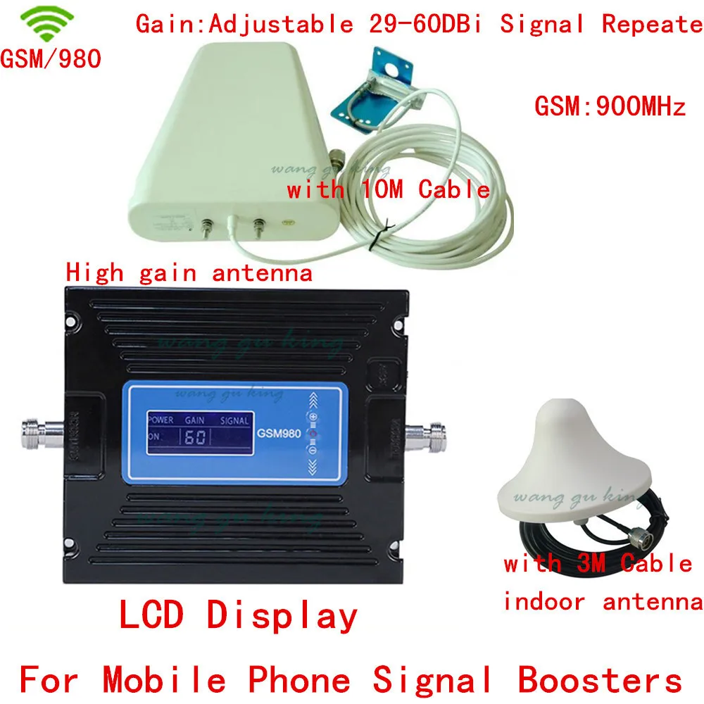 

GSM signal repeater GSM 900MHz signal booster dual band signal booster with LCD display outdoor antenna+indoor antenna +cable