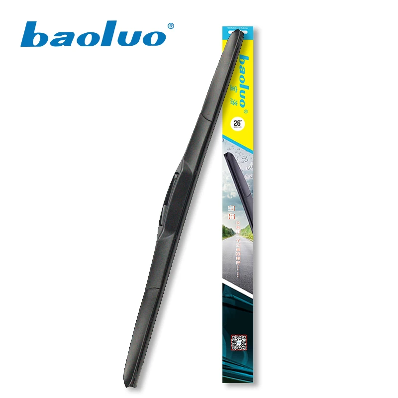 BAOLUO 1pcs Hybrid Wiper Blades U Type Hook Natural Rubber High Performance Fit Hook Arms Windscreen Wipers BAOLUO 1pcs Hybrid Wiper Blades U Type Hook Natural Rubber High Performance Fit Hook Arms Windscreen Wipers