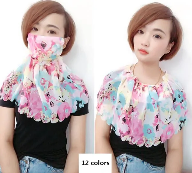 

Women's Spring Summer Big Sunscreen cotton lining mask sunscreen silk scarf lady's PM 2.5 breathable Riding mouth-muffle R832