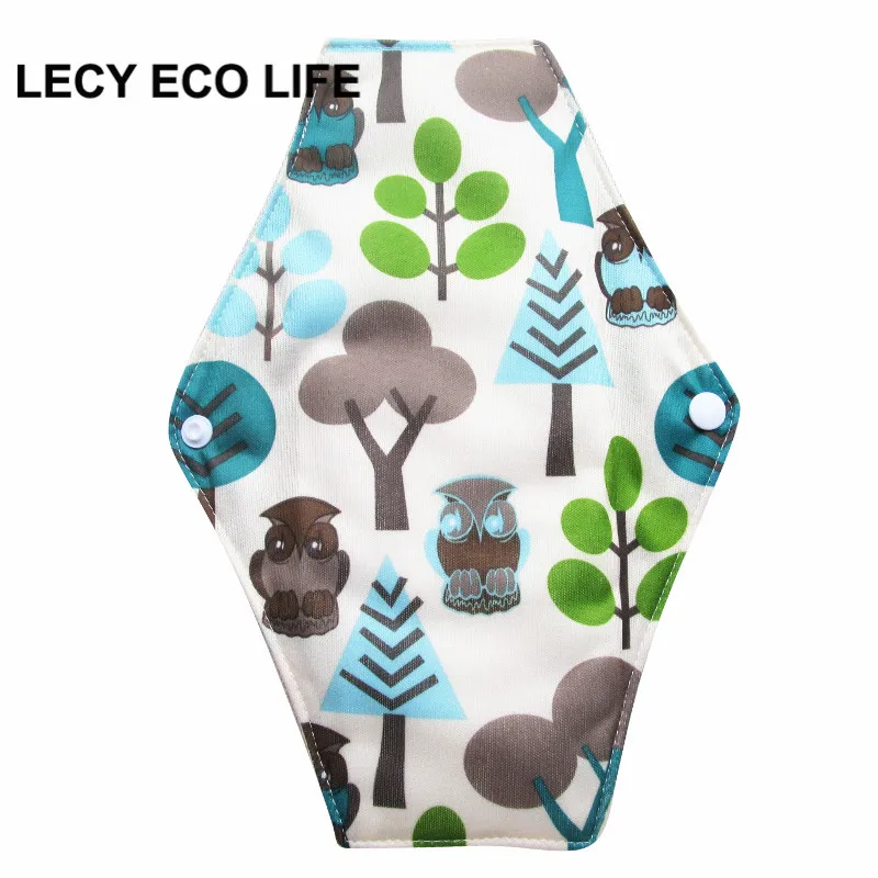 LECY ECO LIFE регулярные поток тканевые менструальные прокладки с ПУЛ цветной вкладкой, моющиеся органический бамбуковый хлопок внутренний день использования гигиеническая салфетка