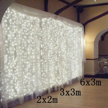 

2x2m/3x3m/6x3m LED Strip String Lights Wedding Fairy Light Christmas LED Curtain String Light For Christmas Party Home Decor New