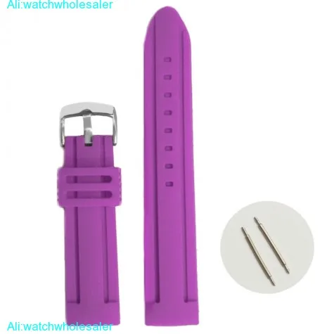 22mm Charm Violet Silicone Jelly Rubber Ladies Men Watch Band Straps WB1072T22JB