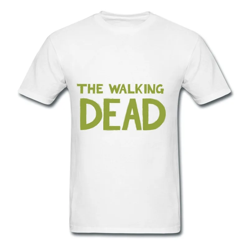 Custom Casual Men's Tee Shirt walking dead green logo Funny School TShirts Men Short-Sleeve | Мужская одежда