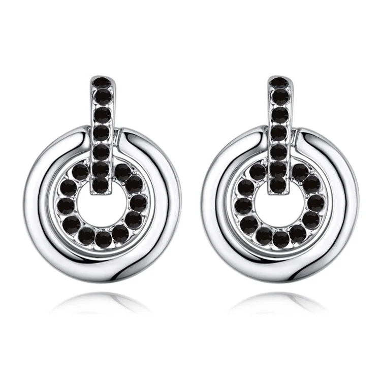 Женские серьги гвоздики серебристого цвета с кристаллами|stud earrings|stud earrings for
