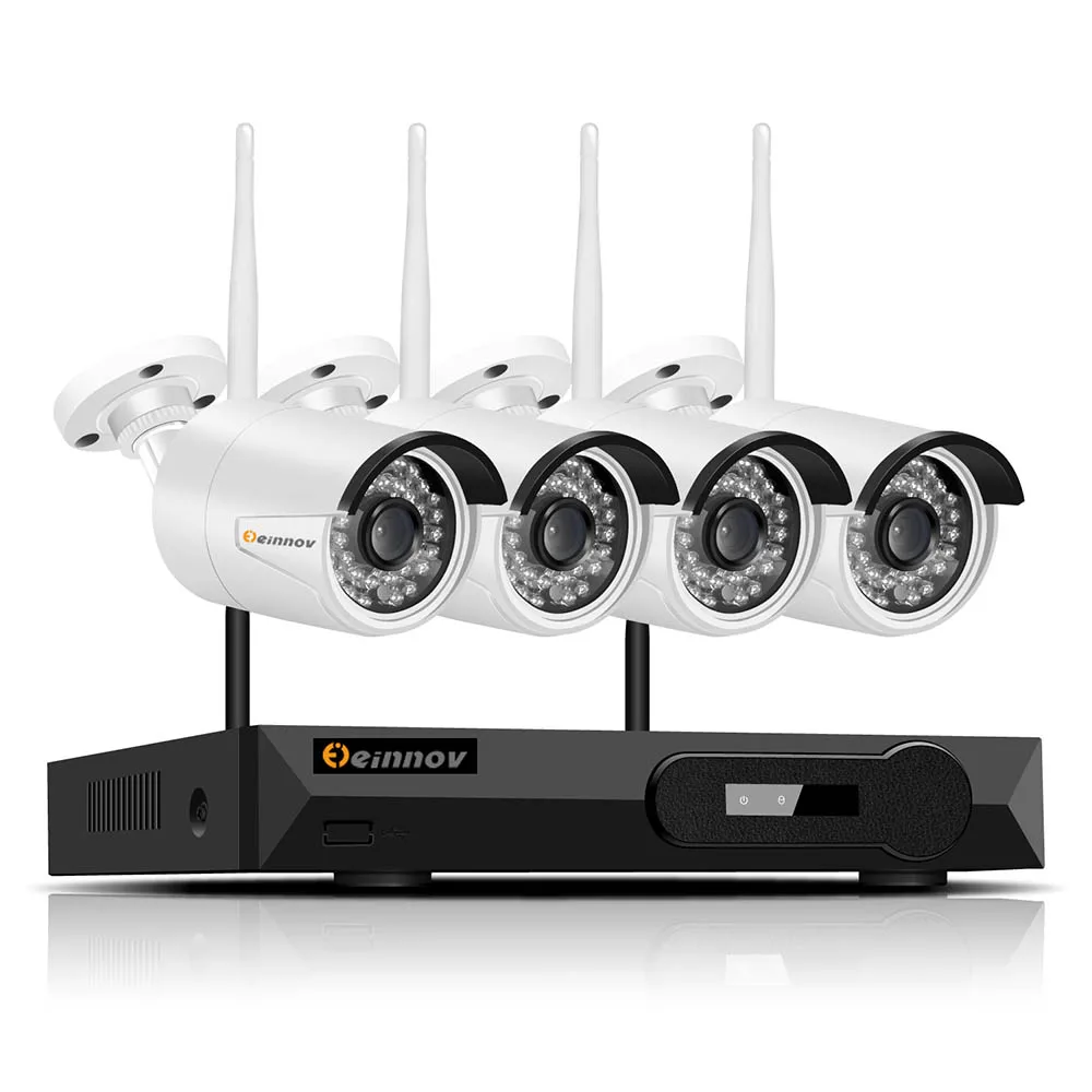 Einnov 5MP беспроводной 4CH CCTV NVR комплект видеонаблюдение Открытый Wi-Fi камера безопасности s H.265 IP камера ИК светильник HD Крытая сигнализация - Цвет: 4Ch Camera System